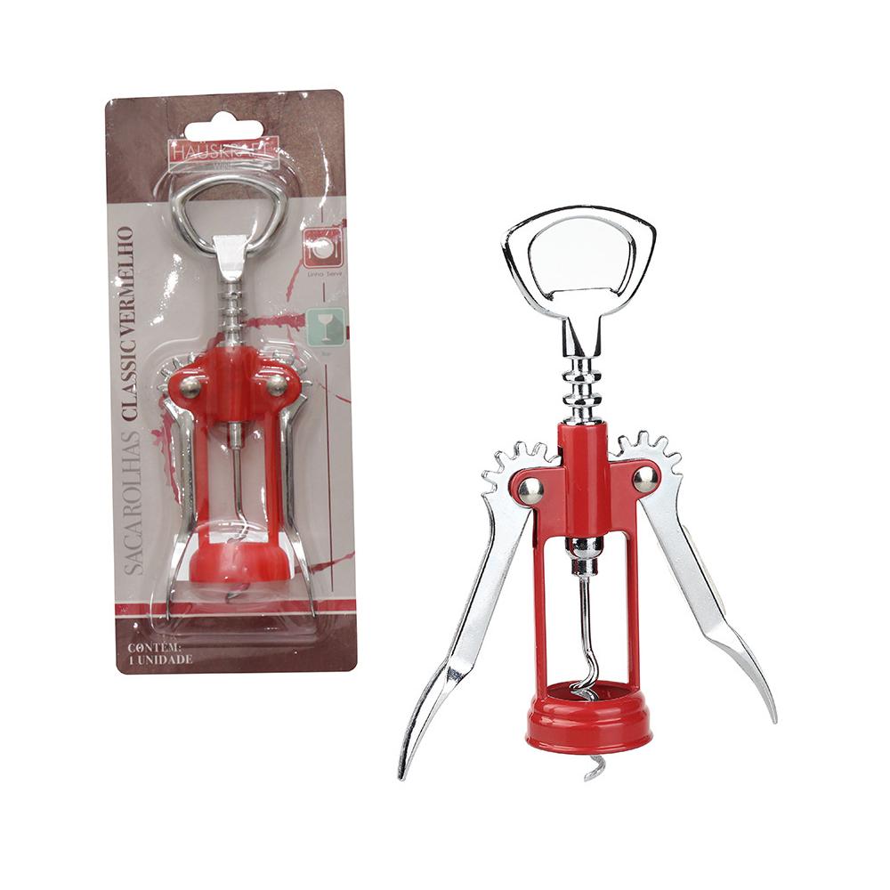 Saca-Rolhas Com Abridor De Garrafas Classic Vermelho