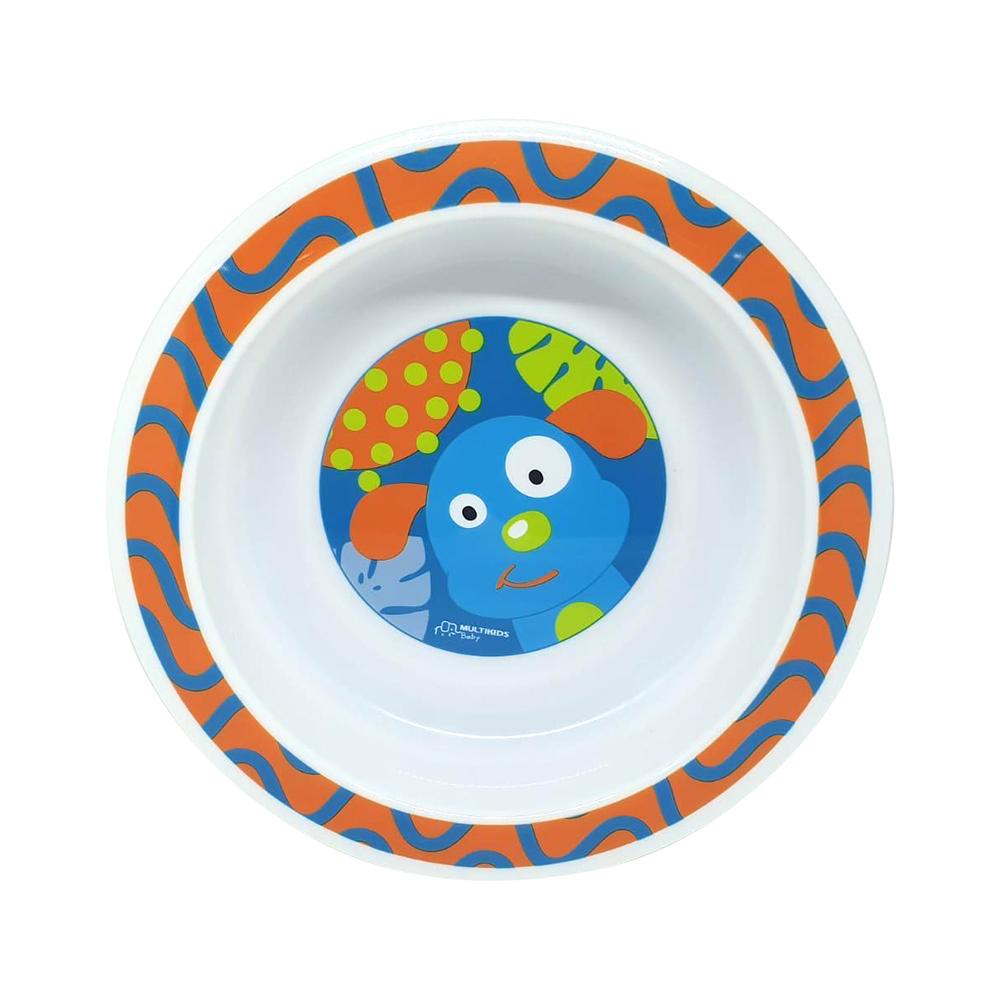 Prato Raso Com Ventosa Funny Meal Azul Multikids Baby - BB049
