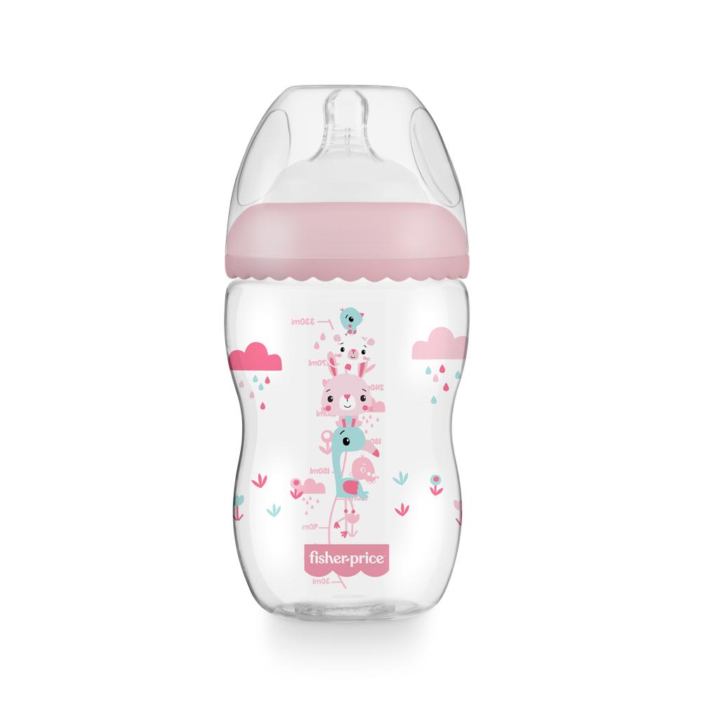 Mamadeira First Moments Rosa Algodão Doce 330Ml Fisher-Price - BB1028  