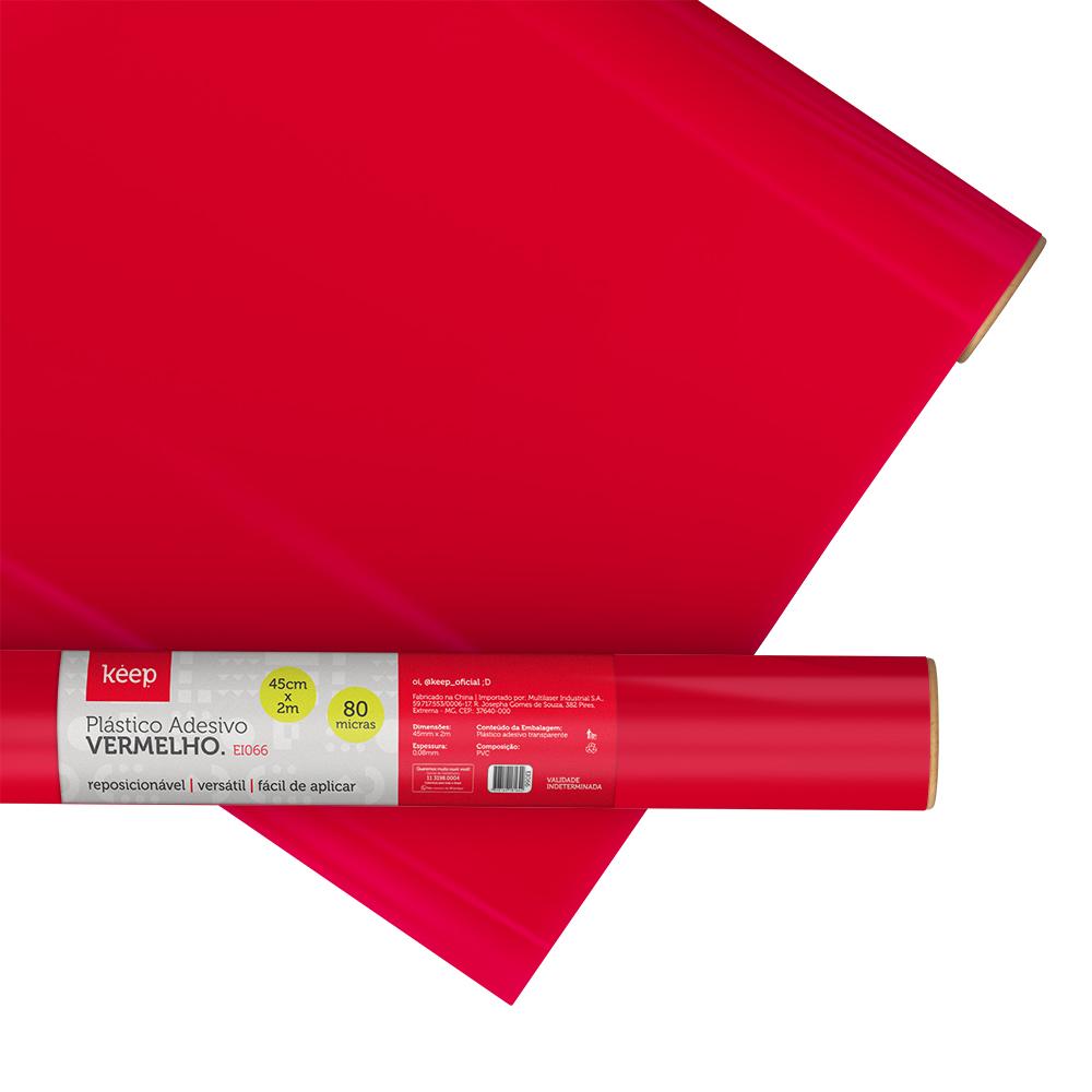 Plastico adesivo Vermelho 0.05 mm PVC - 45cm x 2m - EI066