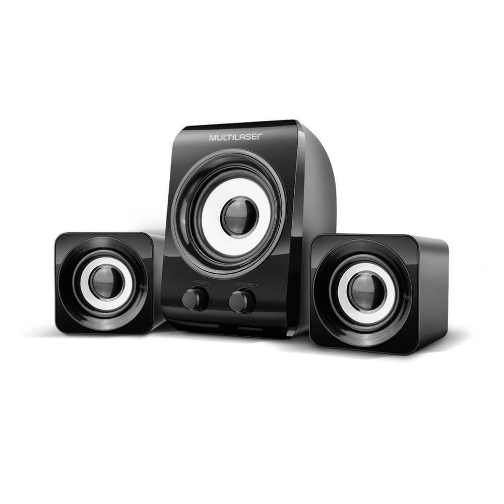 Caixa de Som Portatil 2.1 com Subwoofer USB P2 PC TV Celular