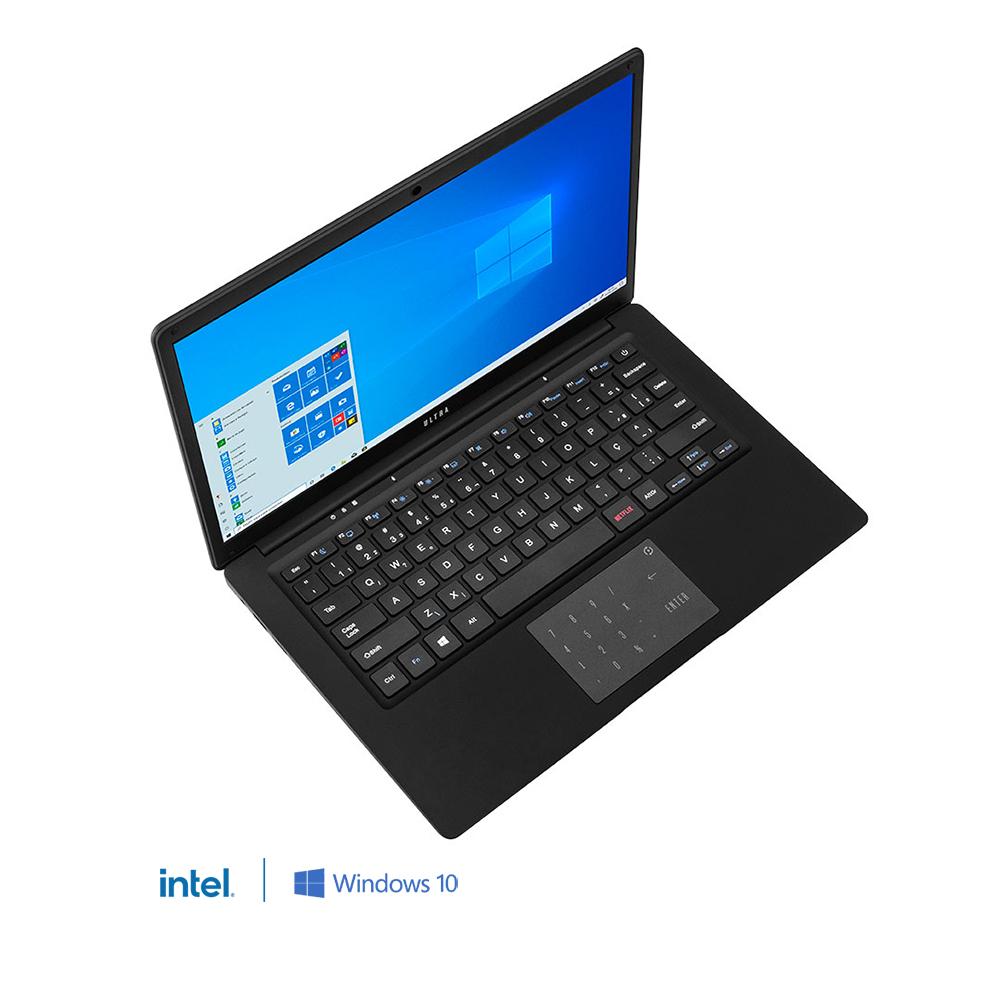 Notebook Ultra , com Windows 10 Home , Processador Intel Pentium , Memória 4GB RAM e 500GB HDD , Tela 14,1 Pol. HD , Preto - UB322
