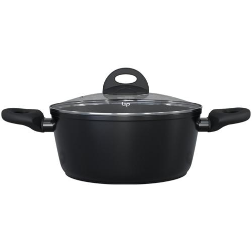 Caçarola Ouro Preto 20cm alumínio 4 Camadas, Revestimento Antiaderente Goldflon e Alças Soft Touch UpHome by Jomafe - UD280