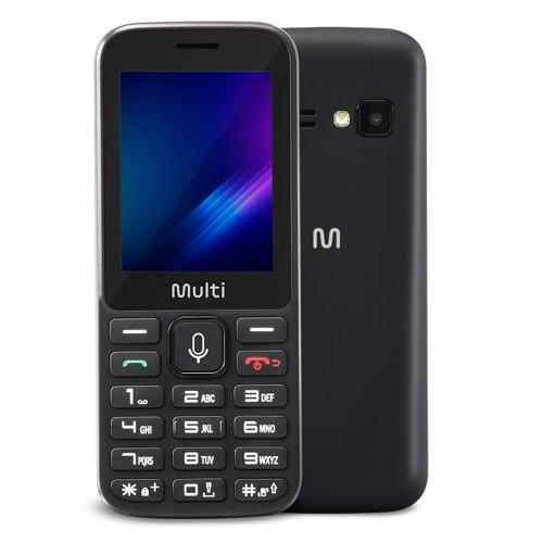 Celular Multilaser ZAPP II 2,4 Pol, Conexão 3G 512MB, Preto, KaiOS, Facebook, Whatsapp - P9161