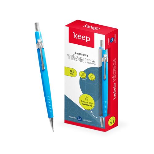 Lapiseira Técnica 0,7mm Azul Caixa c/ 12 Uni Keep - EI107