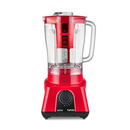 Liquidificador 2,6L Turbo Vermelho 1200w 220v c/ 12 Velocidades Multi Home - LQ1204