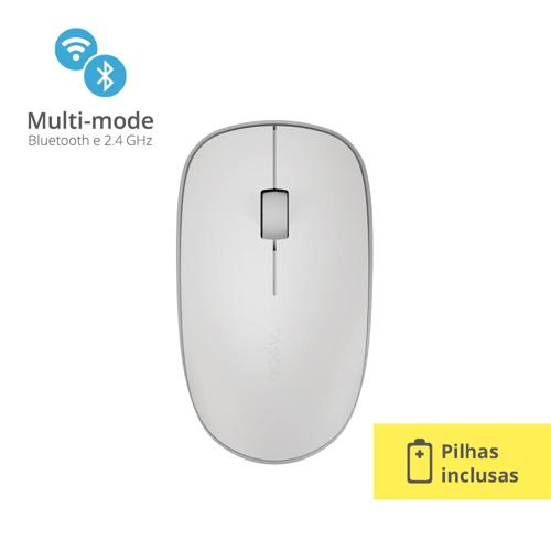 Mouse Rapoo Bluetooth + 2.4 ghz White s/ Fio Pilha Inclusa M200 - RA012