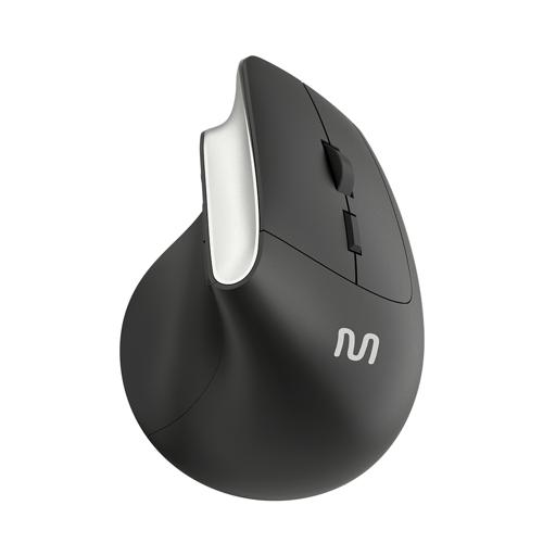 Mouse Sem Fio Ergonomico Vertical Clique Silencioso 1600dpi Preto Multi (Multilaser) - MO384