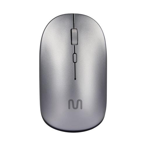 Mouse Sem Fio Slim Profissional Clique Silencioso Bluetooth 1600DPI Cinza Multi – MO332