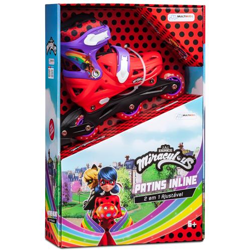 Patins Inline 2 em 1 Tam 31-34 Miraculous Ladybug Multikids - BR1628