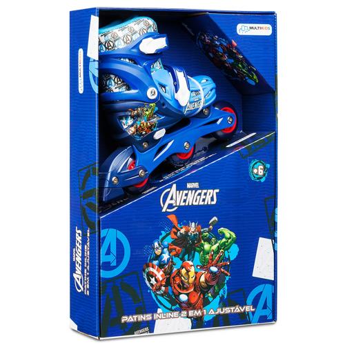 Patins Inline 2 Em 1 Tam 31-34 Vingadores Multikids - BR1164