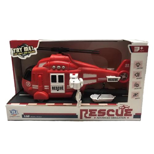 Play Machine Helicóptero de Bombeiro Com Luz e Som Vermelho Multikids - BR1782