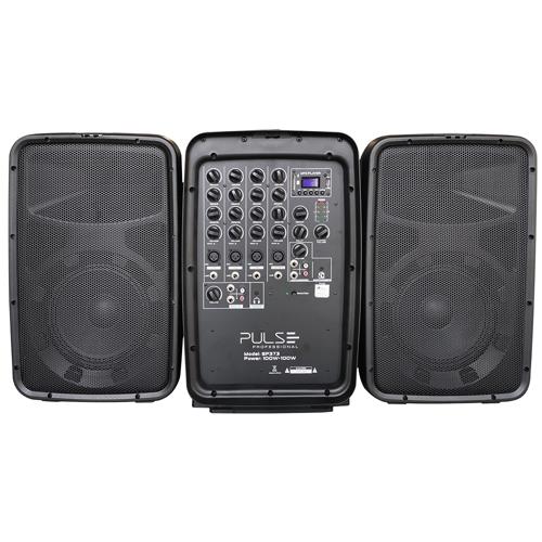 Sistema de Som Ativo 2 Caixas 8 Pol, 100 + 100W + Mixer PulsePRO - SP373