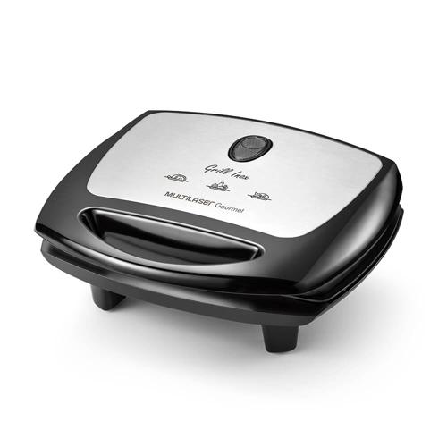 Super Grill Inox 1200w-220 c/ Grelhas Duplas Antiaderente e Bandeja Coletora Preta Multi  - CE12
