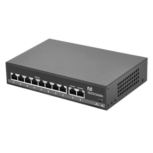 Switch CFTV Ativo 120W 52VDC 250M 8 POE / 2 UPLINK - M3 SW8P