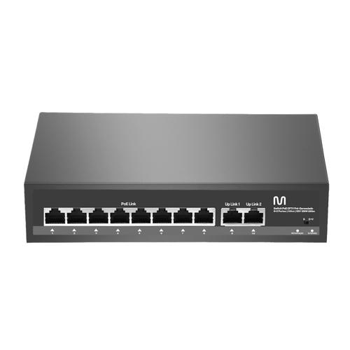 Switch CFTV Ativo 120W 52VDC 250M 8 POE / 2 UPLINK - M3 SW8P
