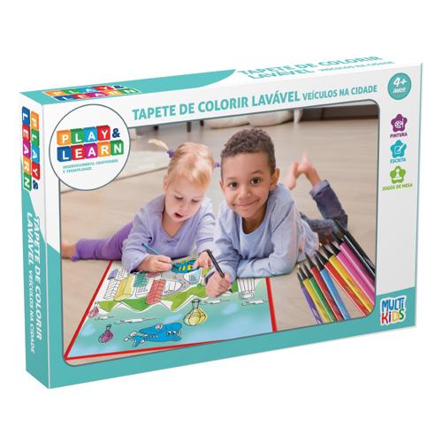 Tapete Lavável Play & Learn Veículos na Cidade 50x50cm Multikids - BR1744