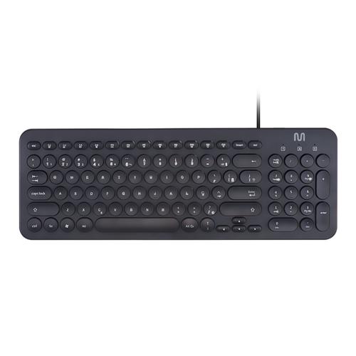 Teclado Com Fio Compact Multimídia Cabo de 130cm Teclas Redondas USB Preto Multi (Multilaser) - TC234