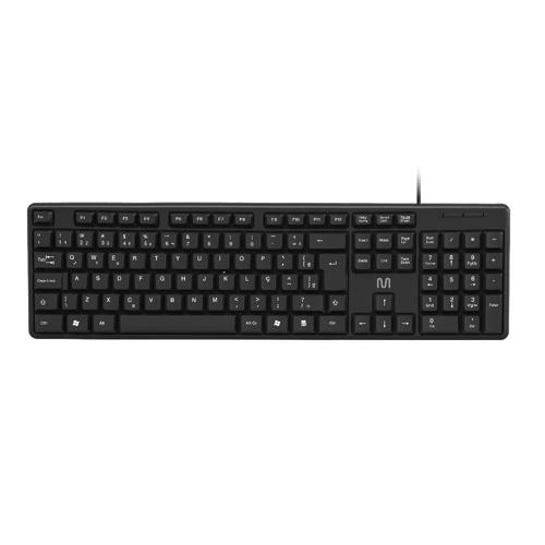 Teclado com Fio Slim Conexão USB Cabo de 150cm Preto Multi (Multilaser) - TC065