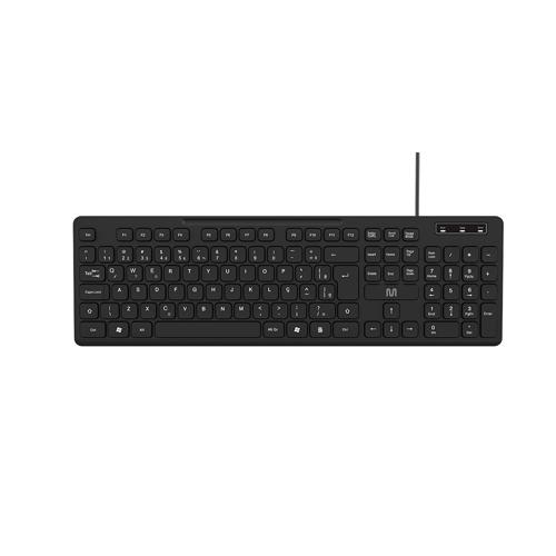 Teclado com Fio Soft Silence: Conexão USB, Teclas Silenciosas e Ajustáveis Multi (Multilaser) - TC144