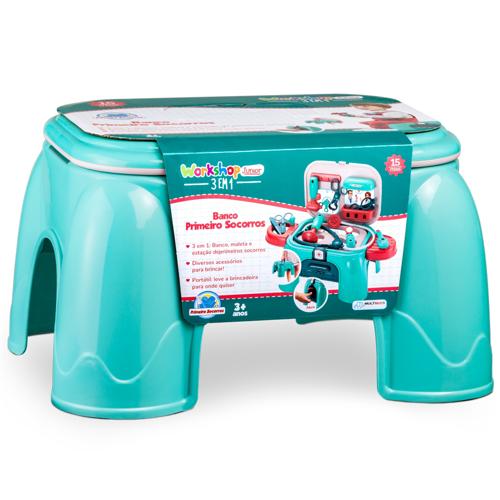 Workshop Jr. Banco 3 em 1 Maleta Médico 15 Peças Multikids - BR1665