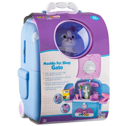 Workshop Jr. Mochila Pet Shop Gato com Acessórios Multikids - BR1672