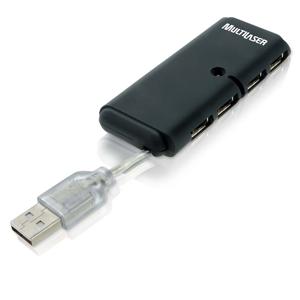 AC.HUB USB SLIM 2.0 4 PORTAS PRETO - AC064