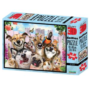 QUEBRA-CABEÇA SUPER 3D MODELO PET SELFIE COM 500 PEÇAS - BR1052