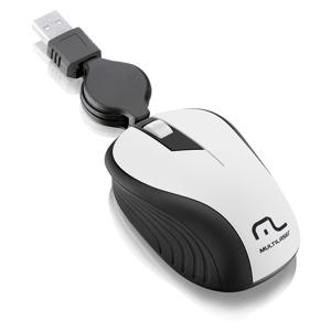 MOUSE RETRATIL EMBORRACHADO BRANCO USB - MO234