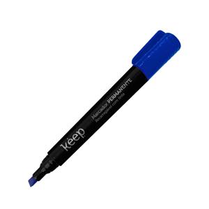 Pincel Marcador Permanente Recarregável Tinta Azul - Caixa c/ 12un Keep - MR043