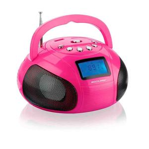 Rádio Portátil Multilaser Com Entradas Usb E Cartão Sd Rosa - SP146
