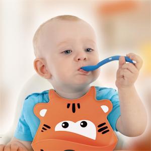 Babador de Silicone Silybib Leão Laranja 6+M Multikids Baby - BB042  
