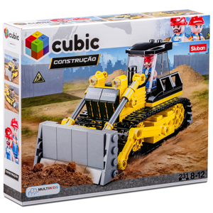 Blocos de Montar Cubic Construção Escavadeira 231 Peças Multikids - BR1490