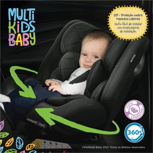 Cadeira para Auto Artemis 0-36 KGS Isofix 360° Preta Multikids Baby - BB433