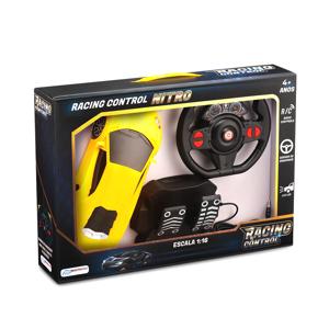 Carrinho com Volante e Pedal Racing Control Nitro Amarelo Multikids - BR1145