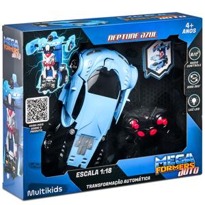 Carrinho Transformável Controle Remoto Megaformers Auto Neptune Azul Multikids - BR1652