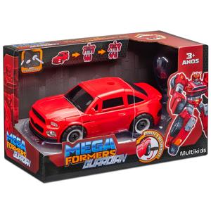 Carrinho Transformável Megaformers Guardian Corrida Vermelho com Ferramenta Multikids - BR1756