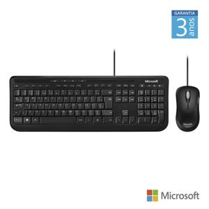 Combo Teclado e Mouse Microsoft Wired Desktop 600 Multimídia Resistente à Água ABNT2 - 3J200006