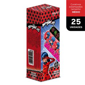 Curativo Estampado Lady Bug com 25 Un Miraculous Multi Saúde - HC359