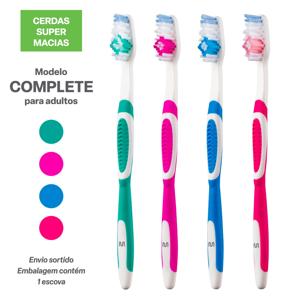 Escova de Dente Complete Clear Up com 1 Unidade (Cores Sortidas) Multi Saúde - HC590