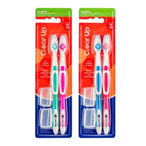 Escova de Dente Complete Clear Up com 2 Unidades (Cores Sortidas) Multi Saúde - HC591