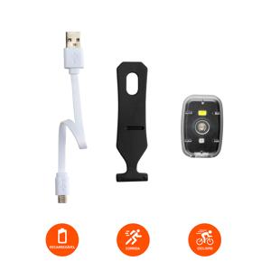 Farol Clip com Luz Dianteira 20L/ Traseiro 2L 200mAh USB - BI187