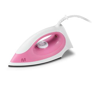 Ferro de Passar Roupa a Seco 127v-1200w Base Antiaderente, Seletor de Temperatura e Luz Piloto Led Branco/Rosa Multilaser - HO016