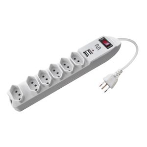 Filtro De Linha Multilaser Com 6 Tomadas E 2 Entradas Usb Bivolt - WI251