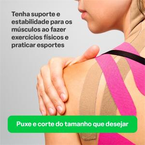 Fita Kinésio Muscle Fix 5x500cm Rolo Bege Multi Saúde - HC041