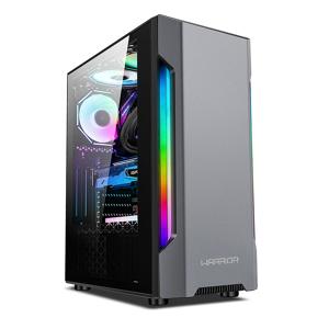 Gabinete Gamer Mohawk RGB Preto/Prata Warrior - GA215