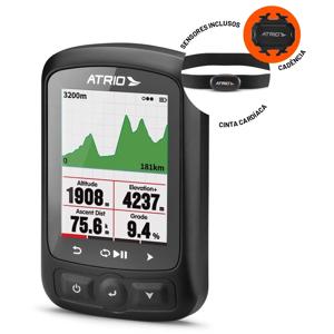 GPS New Titanium c/ Cinta Cardíaca e Sensor de Cadencia Atrio - BI244