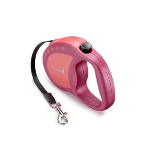Guia Retrátil Mimo Conceito Runner Emborrachada Fita 4m até 12kgs Tam. P Rosa Mimo - PP033