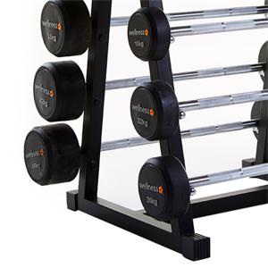 Kit 10 Barras Retas Montadas Emborrachadas Deluxe 10 a 46Kg Wellness - WK031