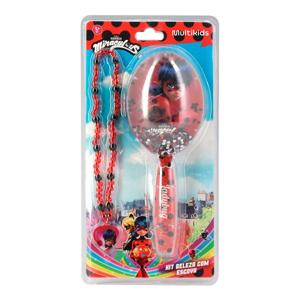 Kit de Beleza com Escova e Colar Miraculous Ladybug Multikids - BR1762